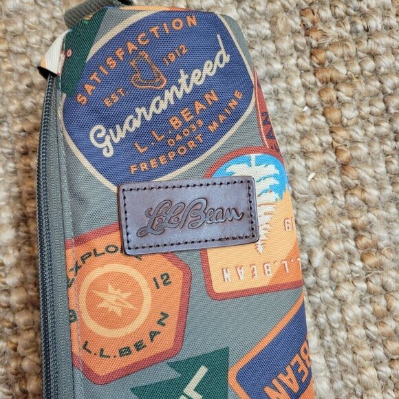 LL Bean Canvas Cooler Sling Bag‎ Leather Trim Camping Hiking Fishing - Picture 2 of 8